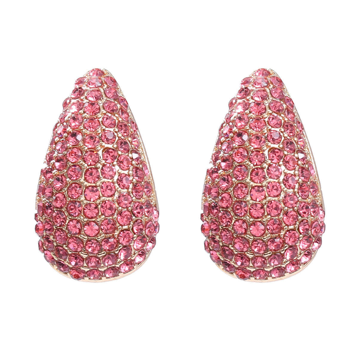 Wholesale Full Diamond Droplet Shaped Alloy Earrings